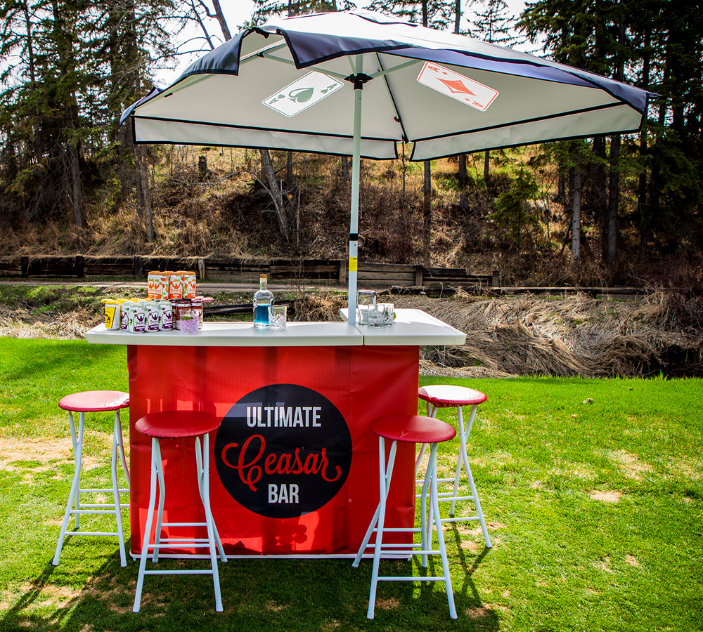 L-Shaped Portable Serving Bars - Golf Events - Corporate Events - Steadfast Rentals - Red Deer, AB