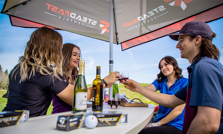 L-Shaped Portable Serving Bars - Golf Events - Corporate Events - Steadfast Rentals - Red Deer, AB