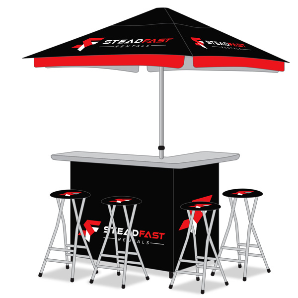 L-Shaped Portable Serving Bars - Golf Events - Corporate Events - Steadfast Rentals - Red Deer, AB